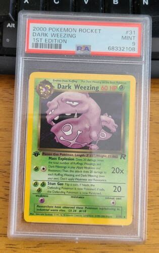 Pokemon Card 1st Edition Team Rocket Dark Weezing 31 Non Holo Psa 9