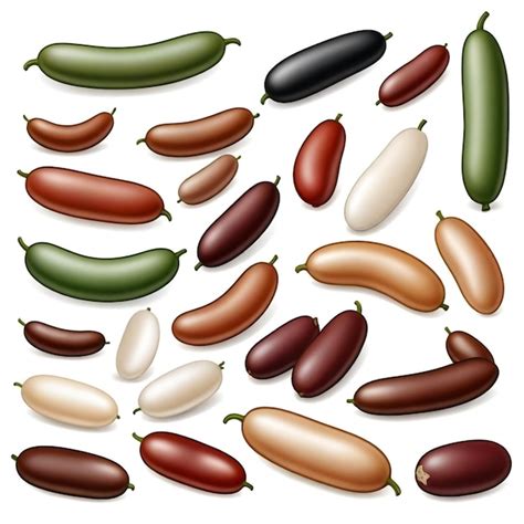 Beans Vector Set White Background Isolated A High Quality Premium Ai