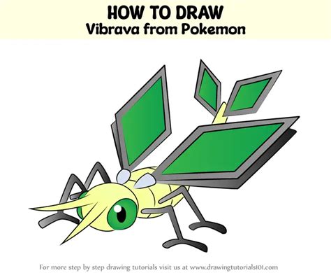 How To Draw Vibrava From Pokemon Pokemon Step By Step