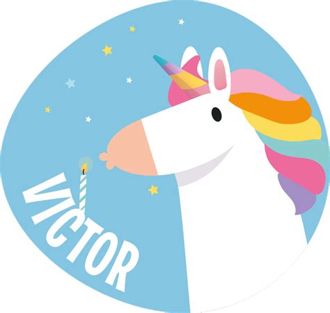 Vinilo Decorativo Personalizable Soplando Vela Unicornio TenVinilo