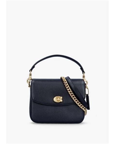 Coach Cassie 19 Black Leather Cross Body Bag In Blue Lyst