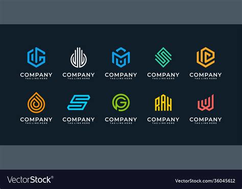 Set company logo design ideas Royalty Free Vector Image