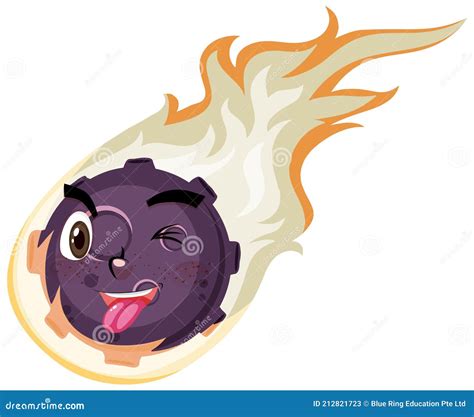 Flame Meteor Asteroid Meteor Rain Fall Vector Illustration In Cartoon Style Cartoondealer