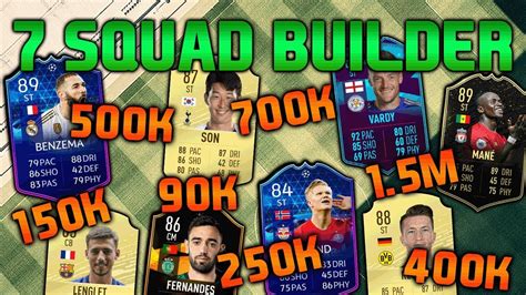 FIFA 20 SQUAD BUILDER 90K 150K 250K 400K 500K 700K 1 5M SQUAD BUILDER