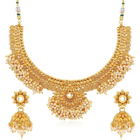 Buy Sukkhi Brilliant Pearl Gold Plated Wedding Jewellery Choker