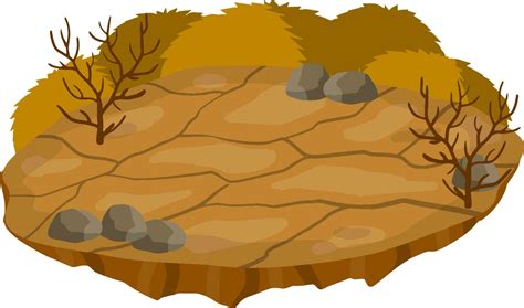 Dry Land Steppes And Deserts Dirt And Dust Brown Floor Cartoon