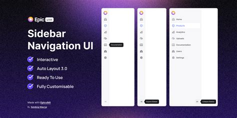 Sidebar Interactive Component Figma