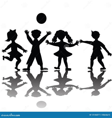 Children Silhouette Playing Royalty Free Stock Photography - Image ...