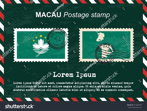 Macau Postage Stamp Postage Stamp Vintage Royalty Free Stock Vector