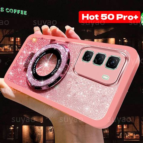 Para Infinix Hot 50 Pro Plus 50i Capa De Telefone Bling Ring Hot50Pro Suporte Anti Choque