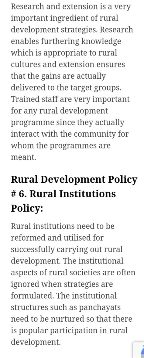 Overview Of Rd Policies Rural Development Khu Notes Teachmint