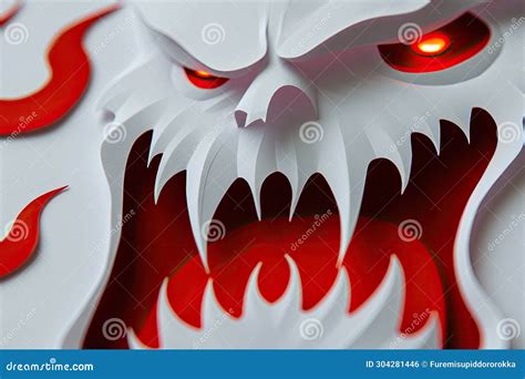 A Close-up of a Vampire Face with Sharp Fangs and Blood Red Eyes ...