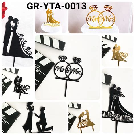 Jual Gr Yta Gr Cake Topper Akrilik Kue Mr Mrs Wedding Tunangan