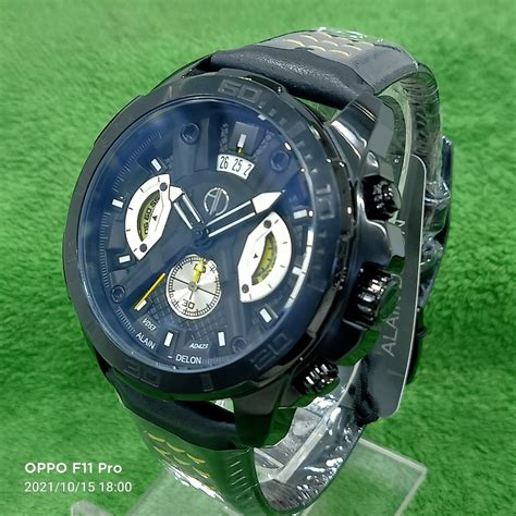 Jual JAM TANGAN ALAIN DELON Pria Kulit Chrono AD423 1732 MCHIPBKHT