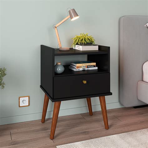 Mesa De Luz Cajon Aroma Fiorello Negro Abba Import Export