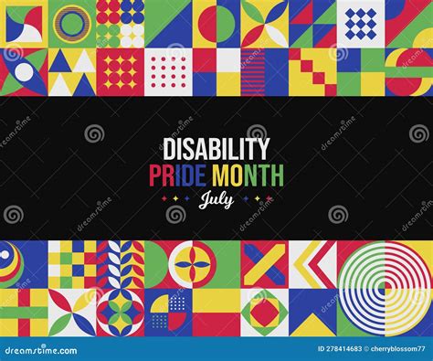 Disability Pride Month Vector Illustration July Awareness Celebrating