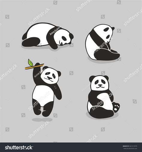 Cute Pandas Vector Set เวกเตอร์สต็อก ปลอดค่าลิขสิทธิ์ 361213379