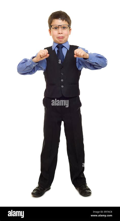 Boy In Suit On White Stock Photo Alamy