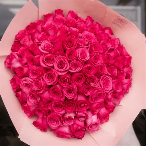 Hot Pink Rose Bouquet – Lex&Roses