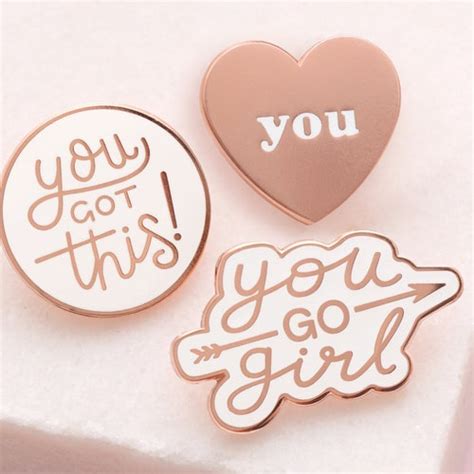 Set Of 3 Enamel Pins Motivational Pins Fun Pin Badges Be Etsy