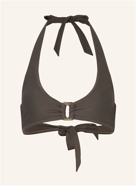 Heidi Klein Neckholder Bikini Top CORE In Oliv