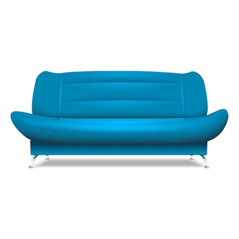 Blaues Sofa Symbol Realistische Darstellung Des Blauen Sofa