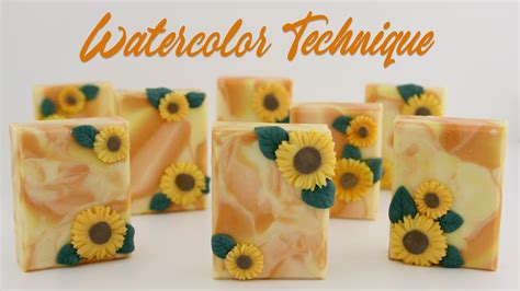 Watercolor Cold Process Soap Technique Sunflower Theme YouTube