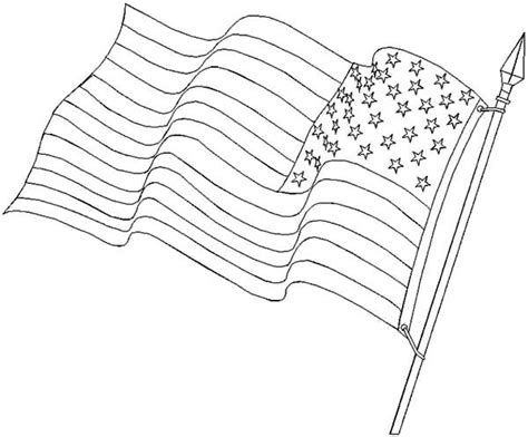 Waving Flag Blowing In The Wind On Flag Day Coloring Pages - Download ...