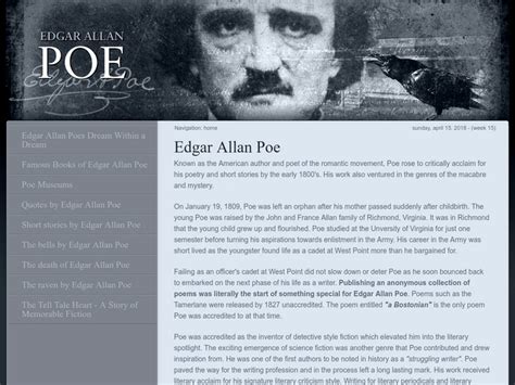 Edgar Allan Poe's 200th Birthday Celebration: Poe Revealed Website for ...