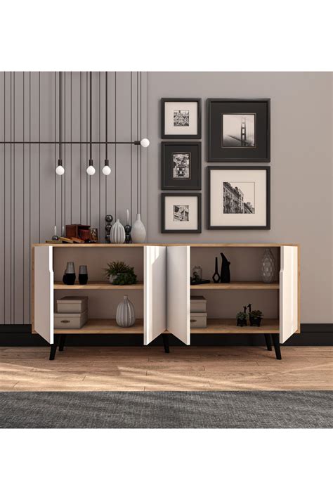 VM VERTEX MOBİLYA Latina Modern Konsol 180 Cm Safir Meşe Beyaz Fiyatı Yorumları