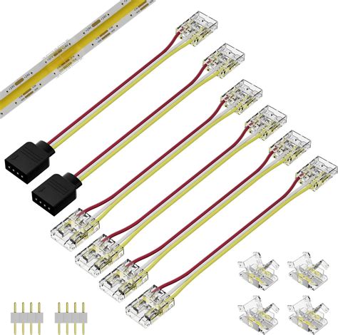 Pautix Connecteurs De Ruban Led Cct Cob Broches Mm Connecteurs D