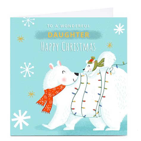 Buy Personalised Dalia Clark Christmas Card Polar Bears Daughter For