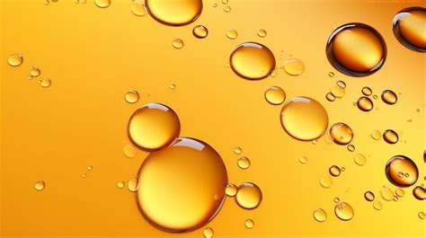 Premium AI Image | oil drops on yellow background oil drops texture ...