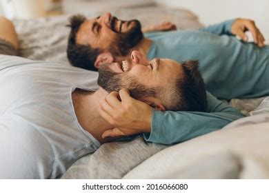 Happy Gay Couple Lying Down On Stock Photo Shutterstock