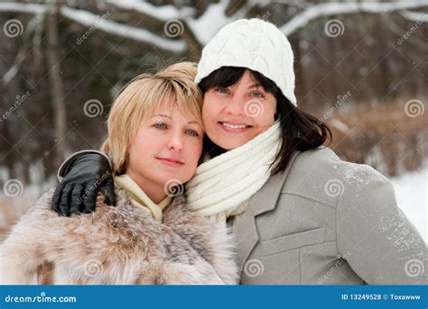 Two Happy Middle Aged Women Royalty Free Stock Photos Image 13249528