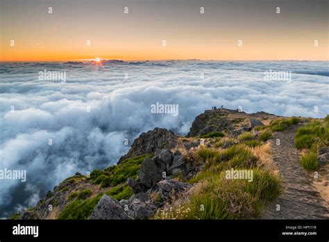 Sunrise seen from Pico do Arieiro, Madeira, Portugal Stock Photo - Alamy