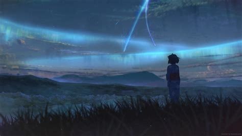 Mitsuha Watching Shooting Stars Your Name Live Wallpaper MoeWalls