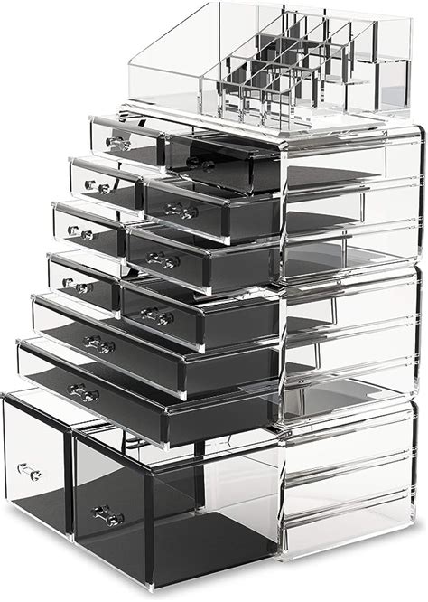 Readaeer Makeup Cosmetic Organizer Storage Drawers Display Boxes Case