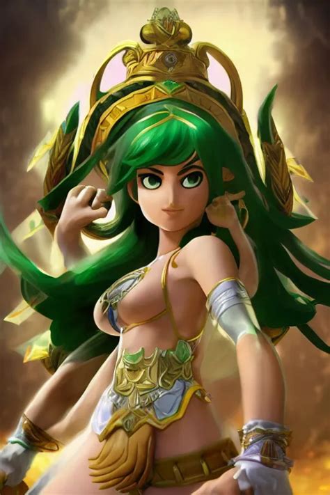 Portrait Head And Torso Only Palutena In A Stable Diffusion