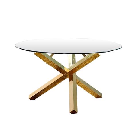 Reviews For Best Master Furniture Dree 54 In Gold Modern Round Glass Dining Table Pg 1 The