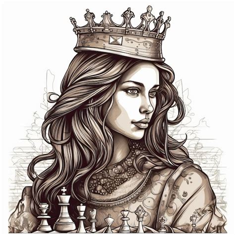 Premium Ai Image Queen Vector Illustration For T Shirt Drawn In Adobe