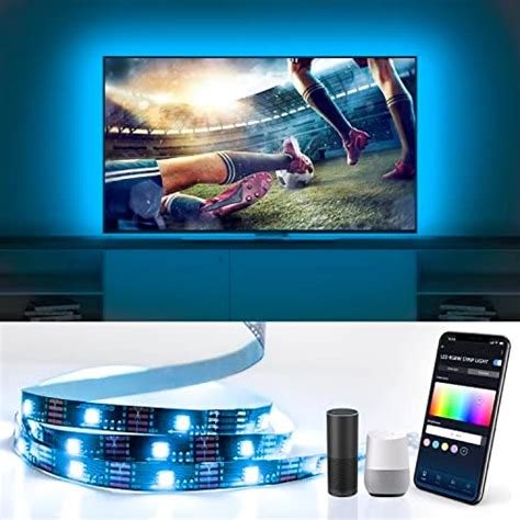 Aigostar Ruban Led Tv Connect Alexa Bande Led Tv Rgb M Compatible