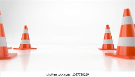 Set 3d Realistic Traffic Cones Isolated Stock Vector (Royalty Free ...