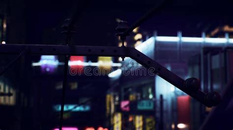 Night Scene of Japan City with Neon Lights Stock Image - Image of neon ...