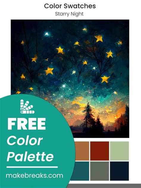 Starry Night Free Blue Brown Color Swatches For Procreate Make Breaks