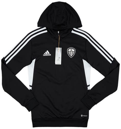 2022 23 Leeds United Adidas 14 Zip Hooded Top Xs