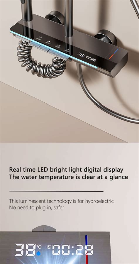Koler Stainless Digital Display Hot And Cold Shower Set Bathroom Shower Set With Faucet Modern