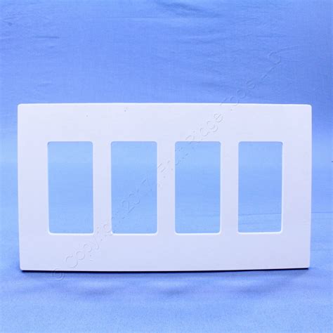 Leviton White 4 Gang Midway Decora Screwless Wallplate Cover Gfci Gfi Sj264 Sw Ebay