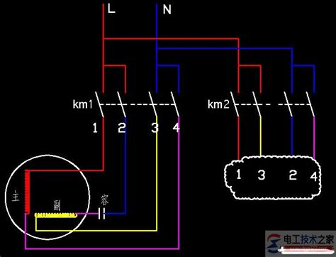 单相电电机正反转接线方法图组 大中电机