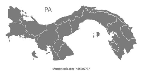 Panama Provinces Map Grey Stock Vector (Royalty Free) 455902777 ...